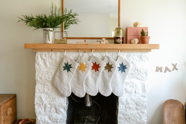 Sawtooth Star Linen Stockings