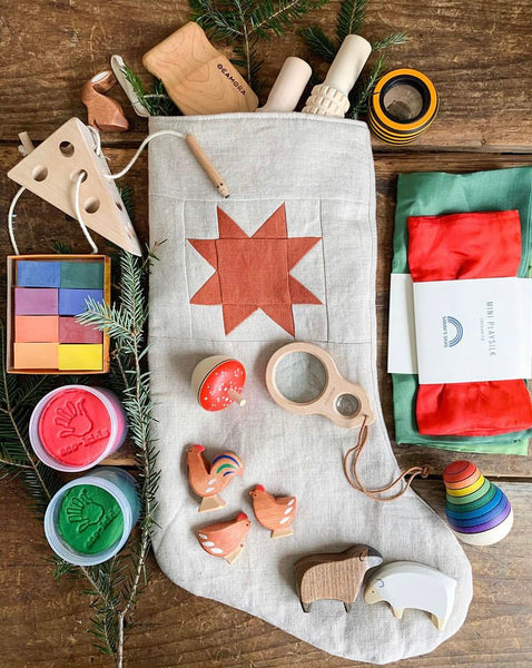 Sawtooth Star Linen Stockings