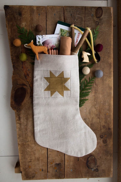 Sawtooth Star Linen Stockings