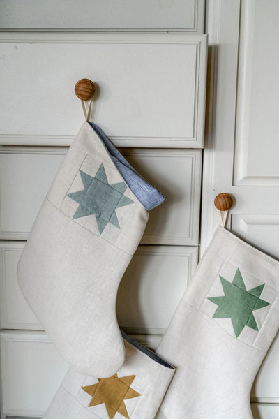 Sawtooth Star Linen Stockings