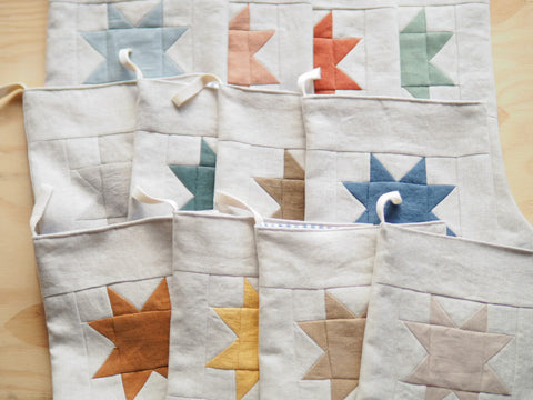 Sawtooth Star Linen Stockings